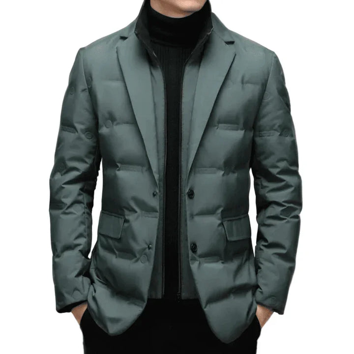 Heren winterjas | Gewatteerde blazer jas met knopen en zakken