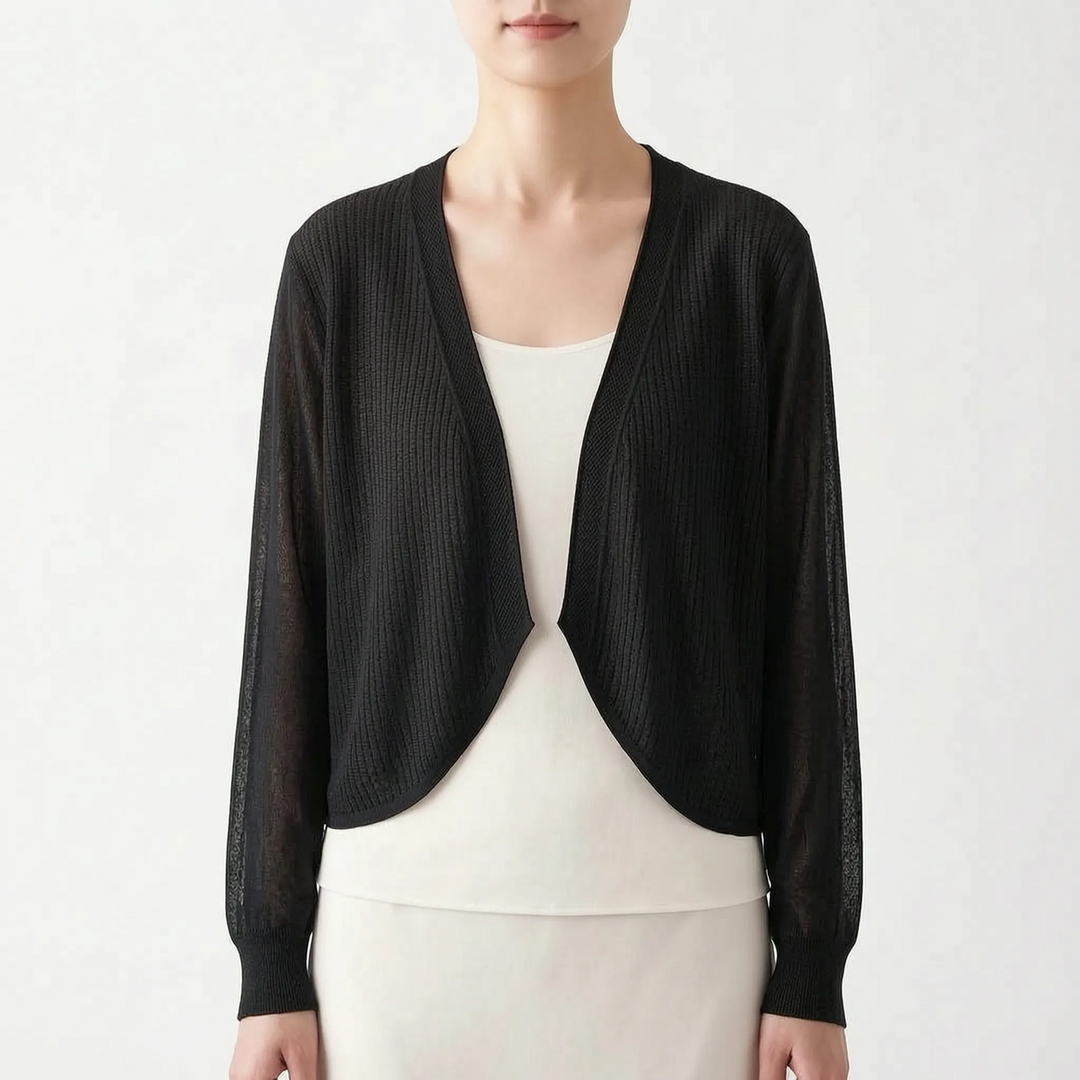 Vest dames | Fijngebreid kort model met open voorkant