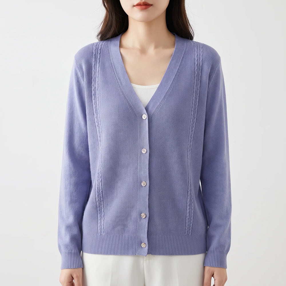 Vest dames | Fijngebreid model met v-hals en sierdetails