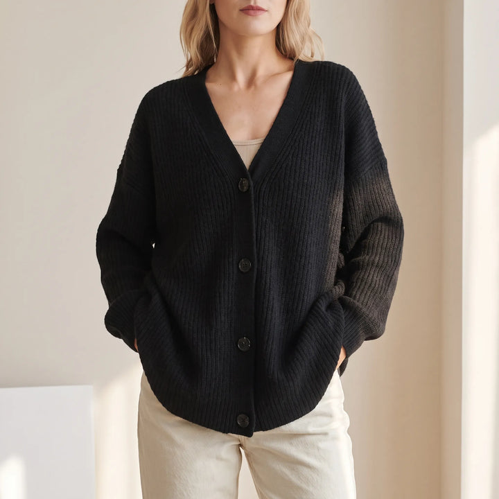 Vest dames | Gebreid oversized model met knopen