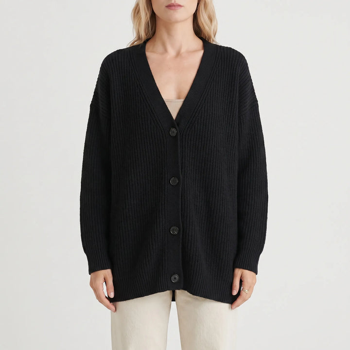 Vest dames | Gebreid oversized model met knopen