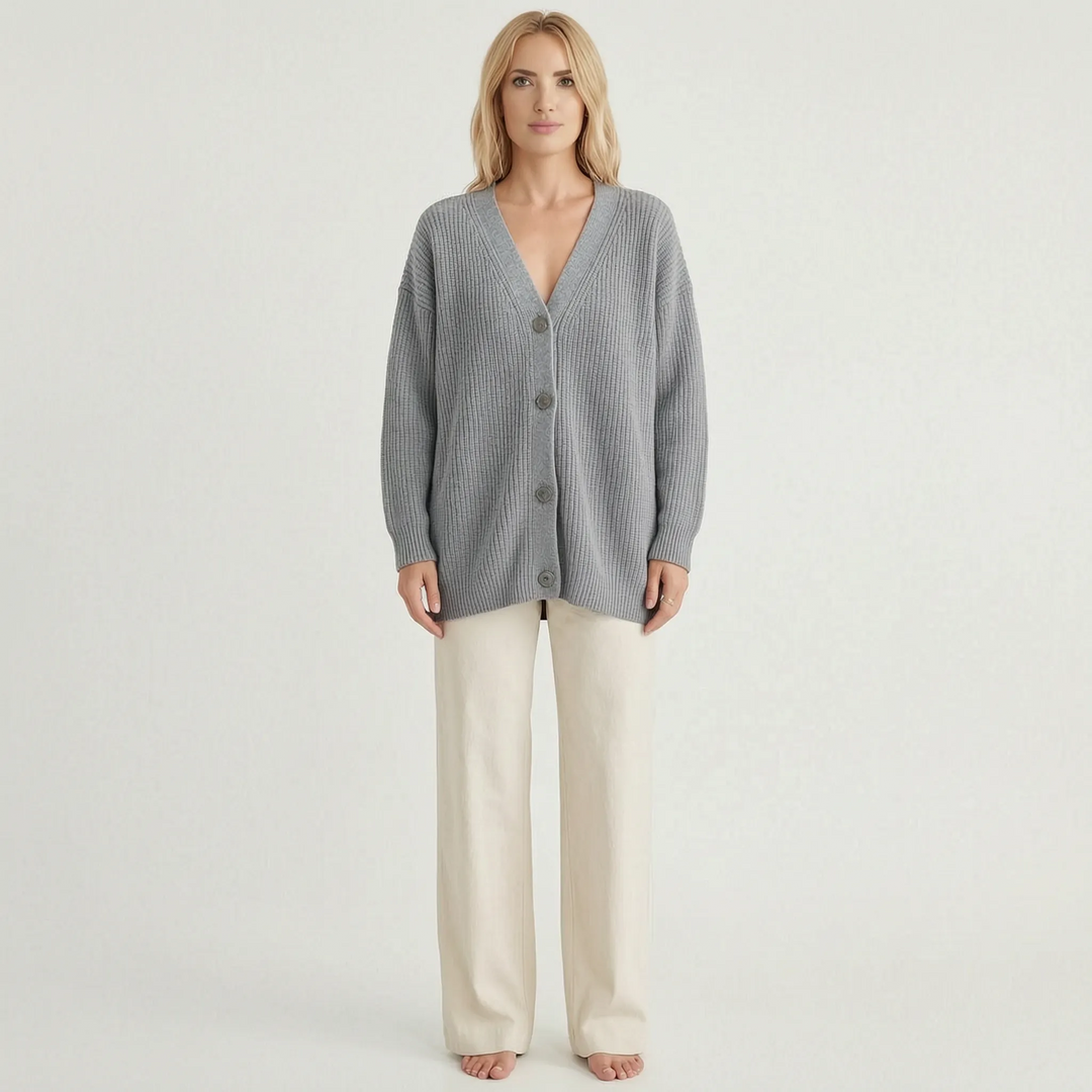 Vest dames | Gebreid oversized model met knopen