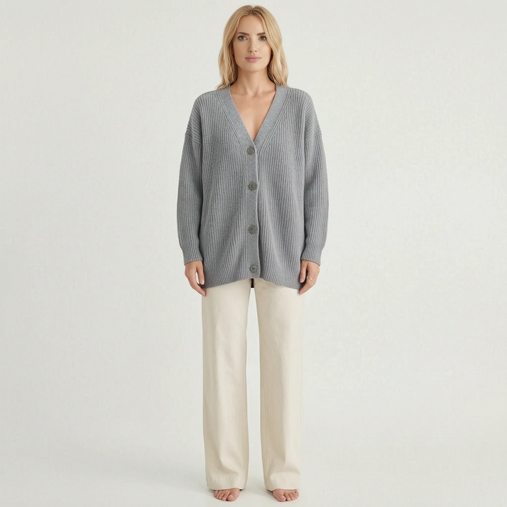 Vest dames | Gebreid oversized model met knopen