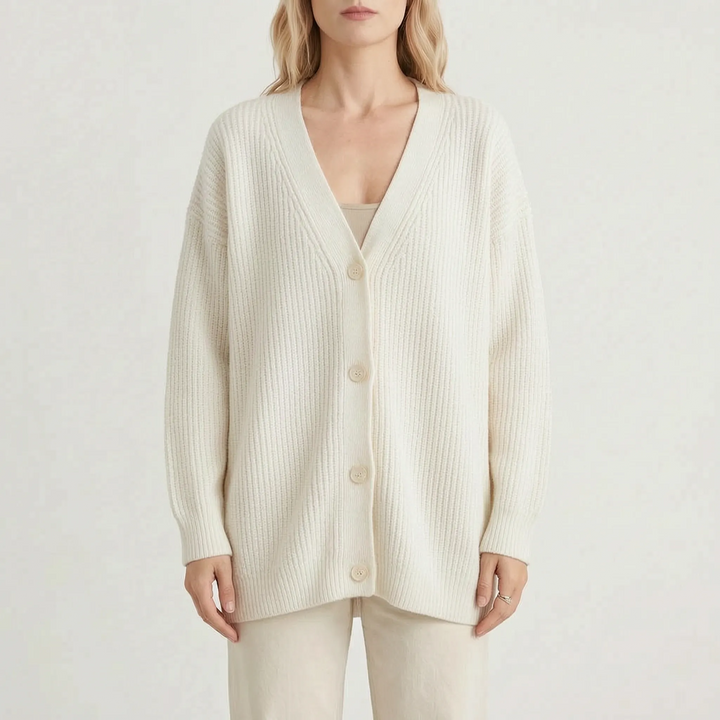 Vest dames | Gebreid oversized model met knopen