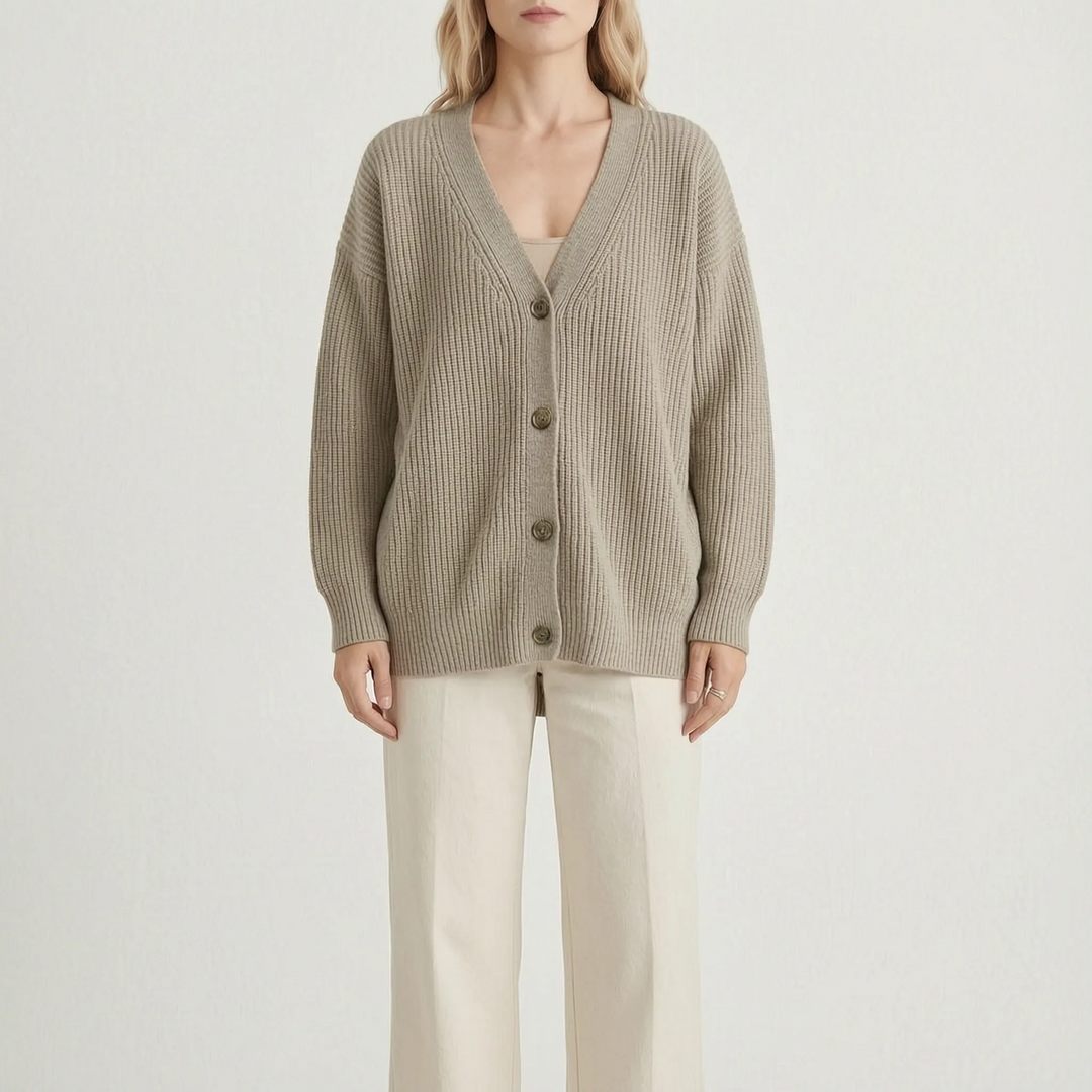 Vest dames | Gebreid oversized model met knopen