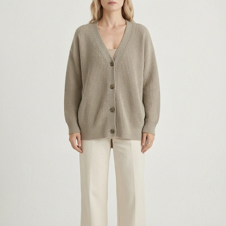 Vest dames | Gebreid oversized model met knopen