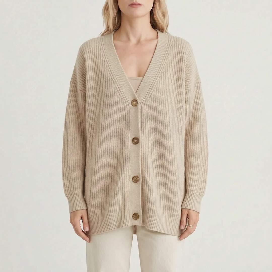 Vest dames | Gebreid oversized model met knopen