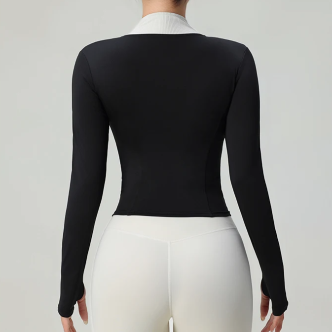 Vest dames | Getailleerd sportief model met contrasterende details