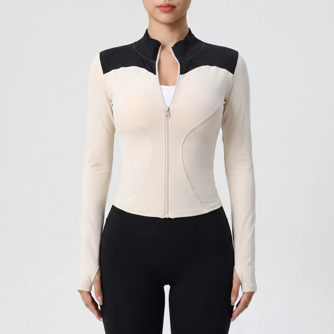 Vest dames | Getailleerd sportief model met contrasterende details