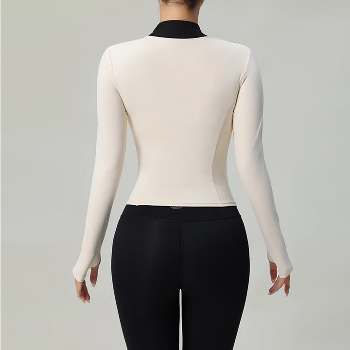 Vest dames | Getailleerd sportief model met contrasterende details