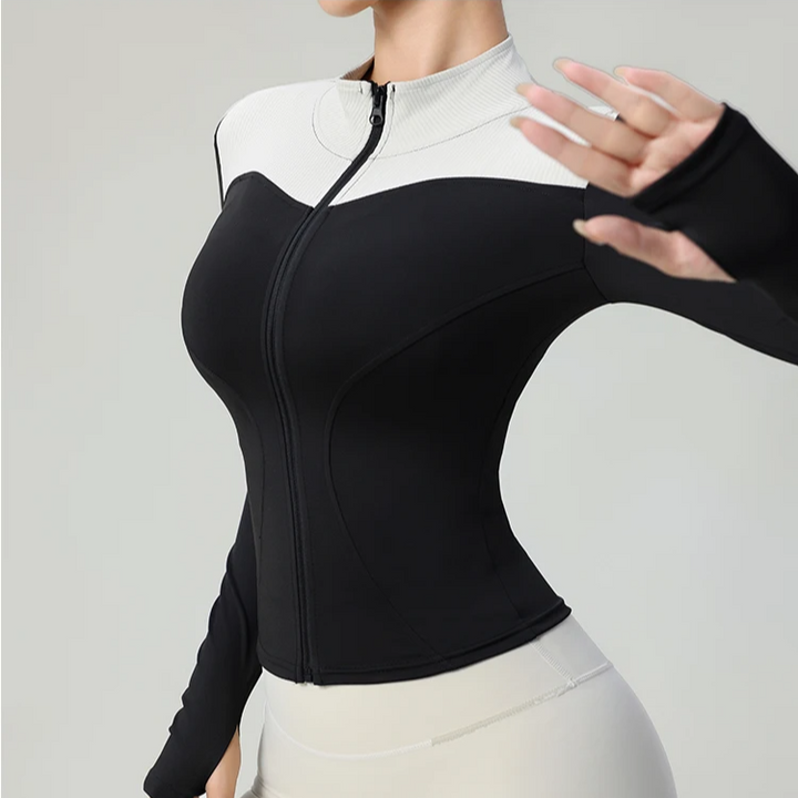 Vest dames | Getailleerd sportief model met contrasterende details