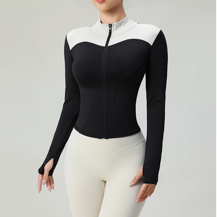 Vest dames | Getailleerd sportief model met contrasterende details