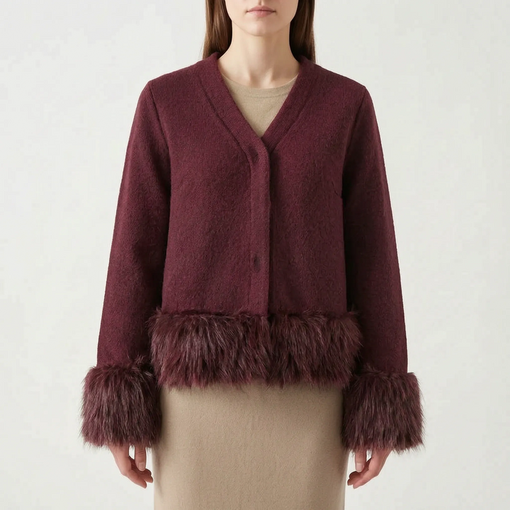 Vest dames | Kort model met v-hals en zachte details