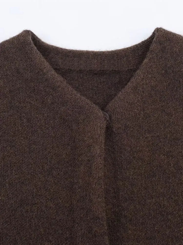 Vest dames | Kort model met v-hals en zachte details