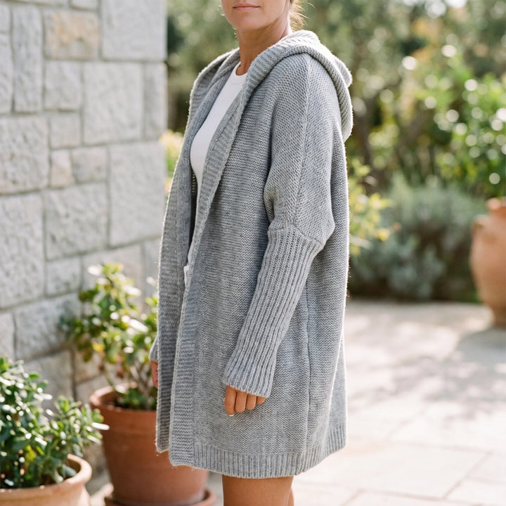 Vest dames | Lang gebreid oversized model met capuchon