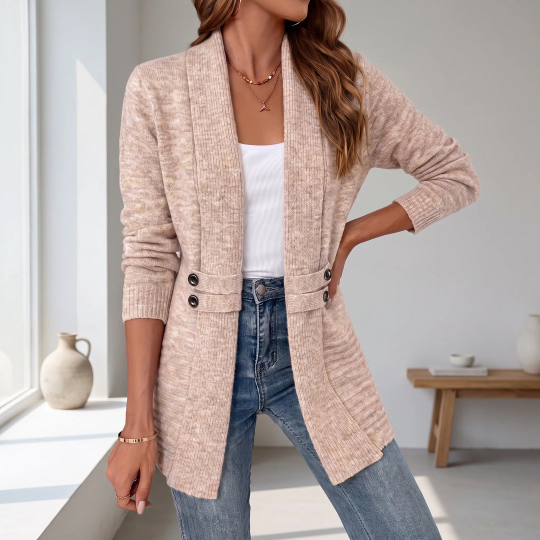 Vest dames | Lang gebreid vest met elegante pasvorm