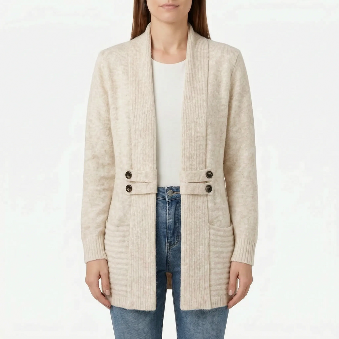 Vest dames | Lang gebreid vest met elegante pasvorm