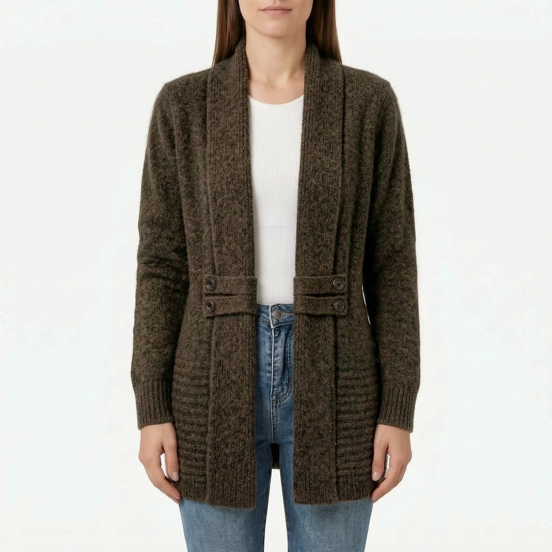 Vest dames | Lang gebreid vest met elegante pasvorm