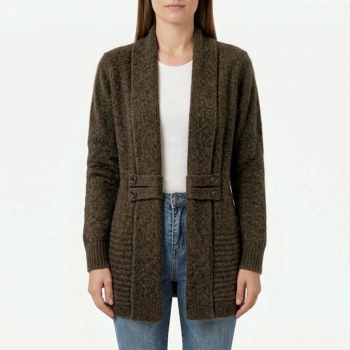 Vest dames | Lang gebreid vest met elegante pasvorm