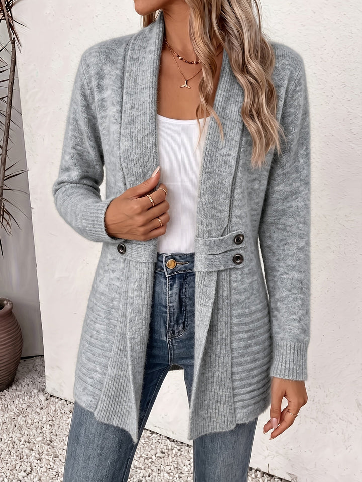 Vest dames | Lang gebreid vest met elegante pasvorm