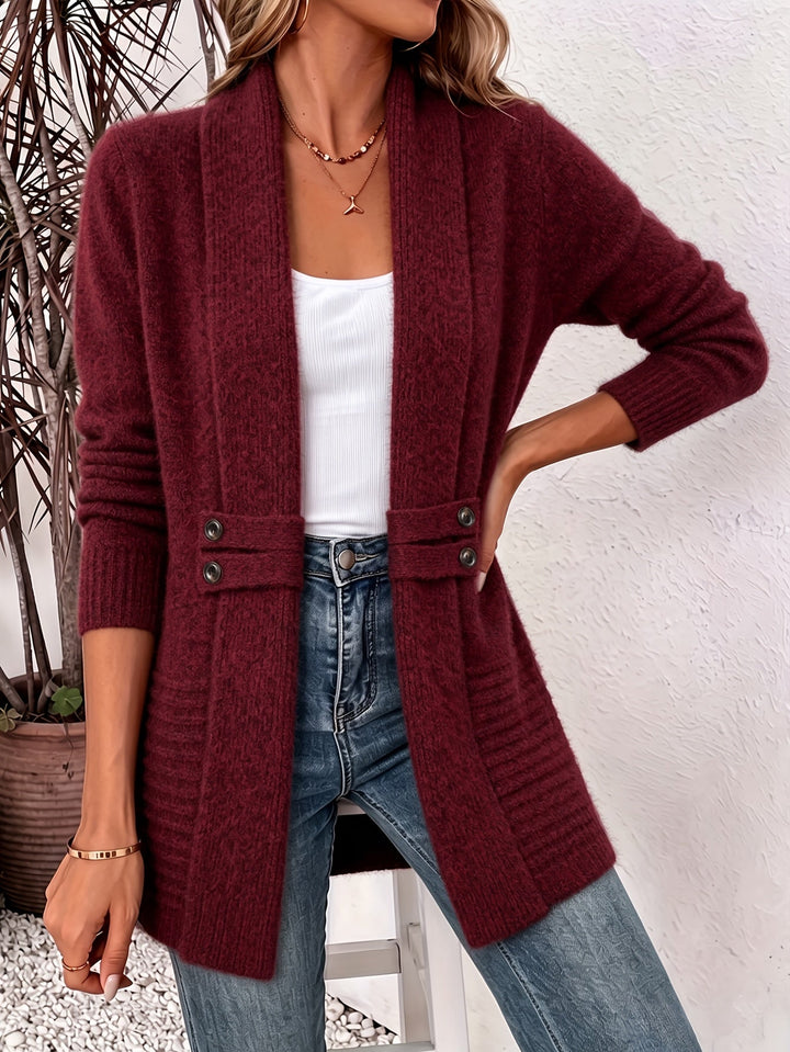 Vest dames | Lang gebreid vest met elegante pasvorm