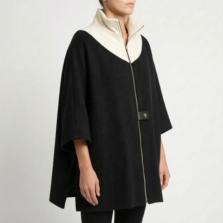Vest dames | Oversized model met opstaande kraag en rits