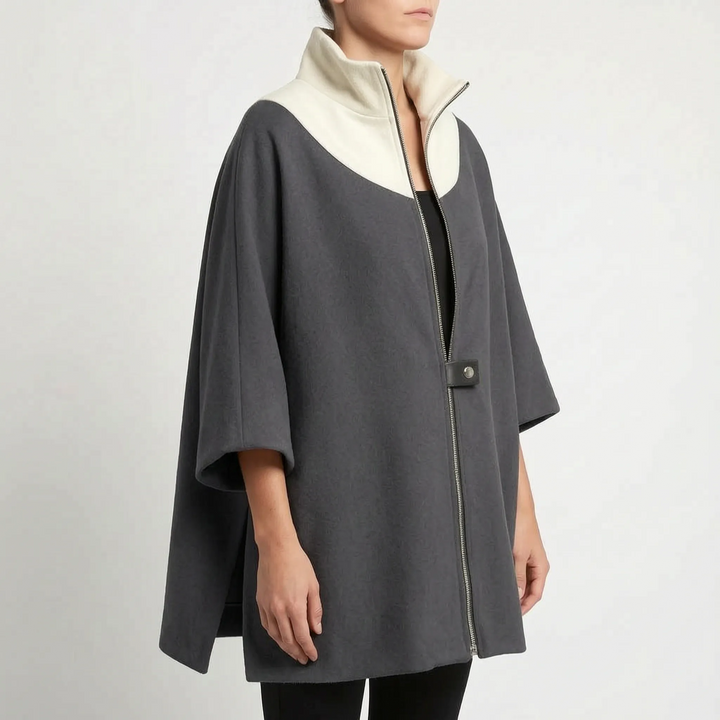 Vest dames | Oversized model met opstaande kraag en rits