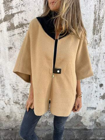 Vest dames | Oversized model met opstaande kraag en rits