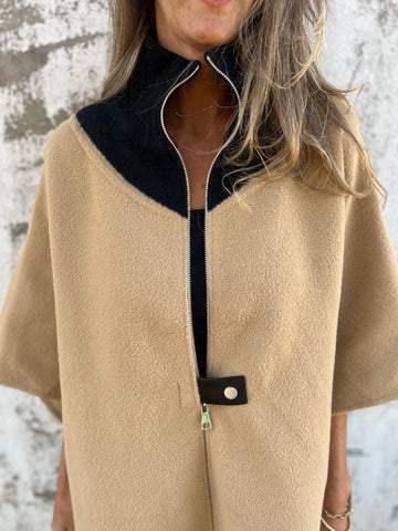 Vest dames | Oversized model met opstaande kraag en rits