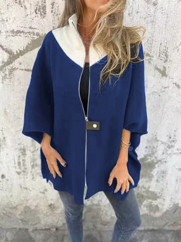 Vest dames | Oversized model met opstaande kraag en rits