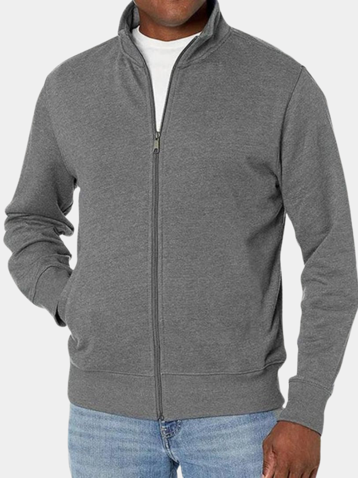 Vest heren | Fleece vest met opstaande kraag en ritssluiting