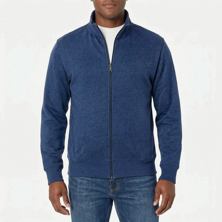 Vest heren | Fleece vest met opstaande kraag en ritssluiting