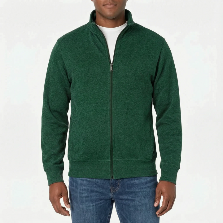 Vest heren | Fleece vest met opstaande kraag en ritssluiting