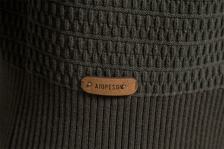 Vest heren | Gebreid model met knopen en opstaande kraag