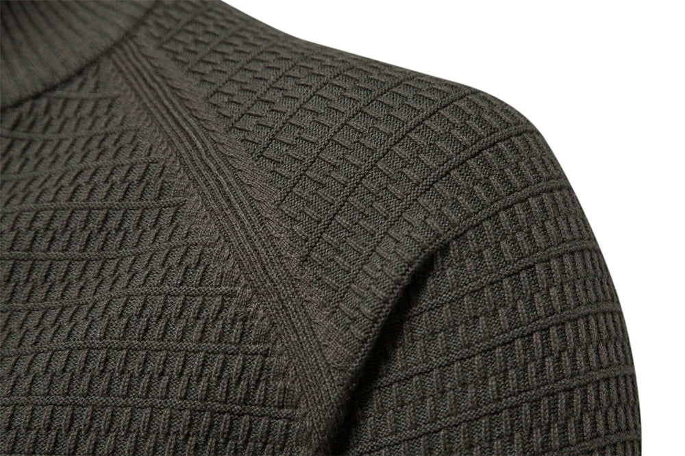 Vest heren | Gebreid model met knopen en opstaande kraag