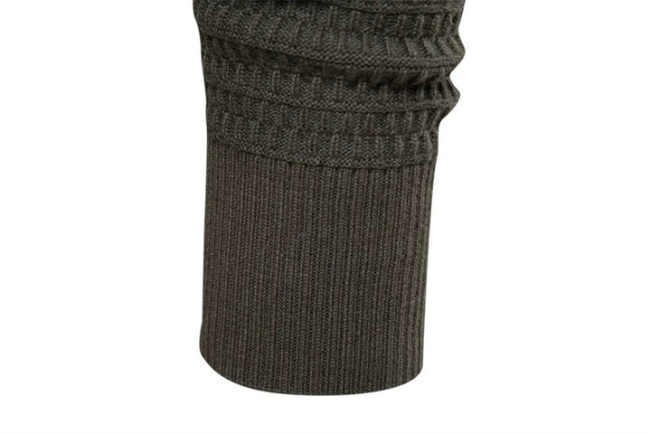 Vest heren | Gebreid model met knopen en opstaande kraag