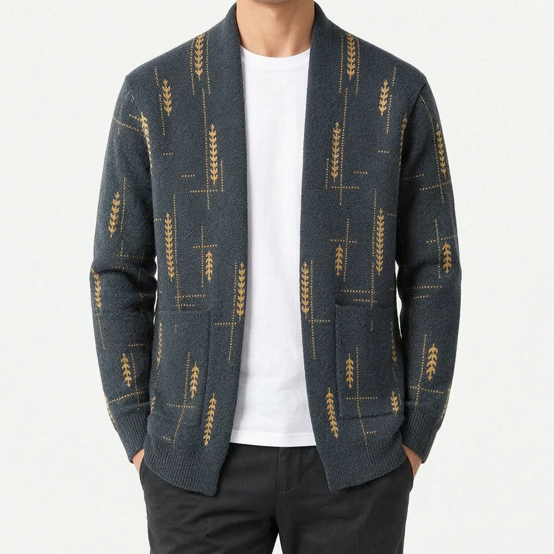 Vest heren | Gebreid model met patroon en steekzakken