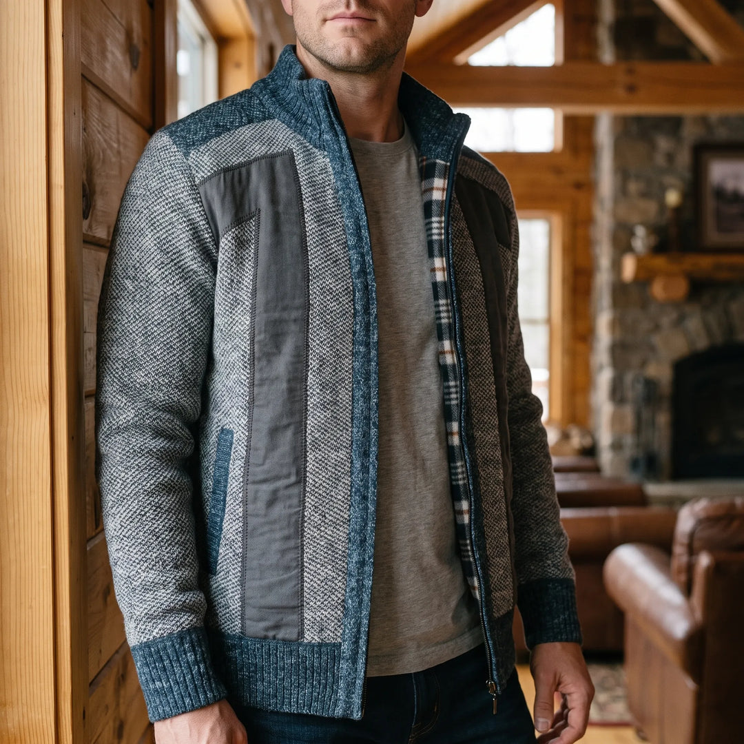 Vest heren | Gebreid model met ritssluiting en opstaande kraag
