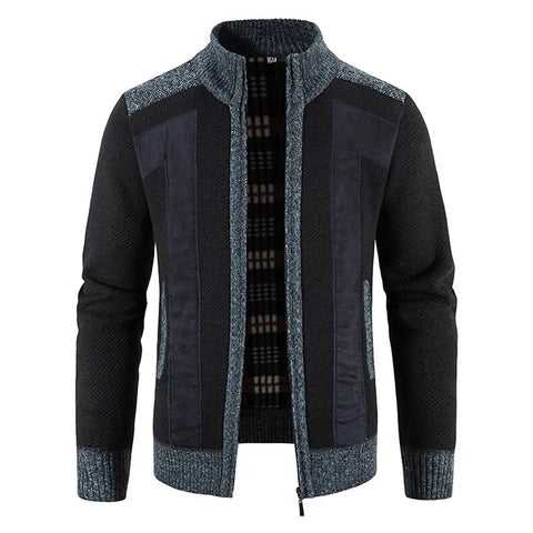 Vest heren | Gebreid model met ritssluiting en opstaande kraag