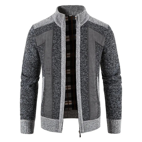 Vest heren | Gebreid model met ritssluiting en opstaande kraag