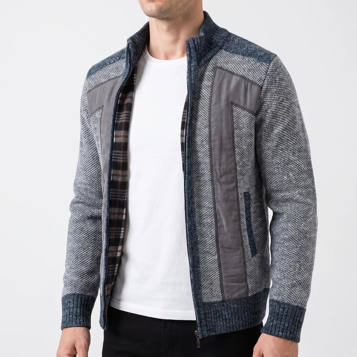 Vest heren | Gebreid model met ritssluiting en opstaande kraag