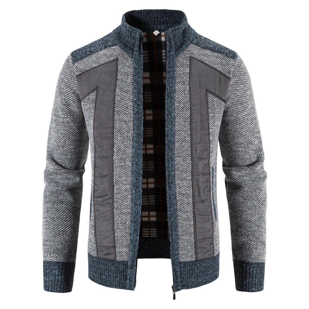 Vest heren | Gebreid model met ritssluiting en opstaande kraag