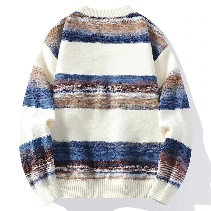 Vest heren | Gebreid vest met knopen en abstract patroon