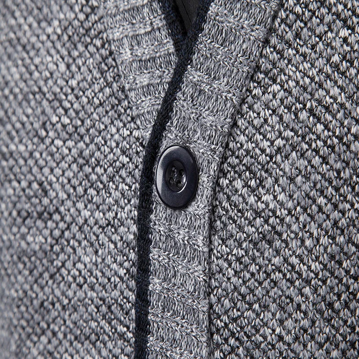 Vest heren | Gebreid vest met v-hals en knoopsluiting