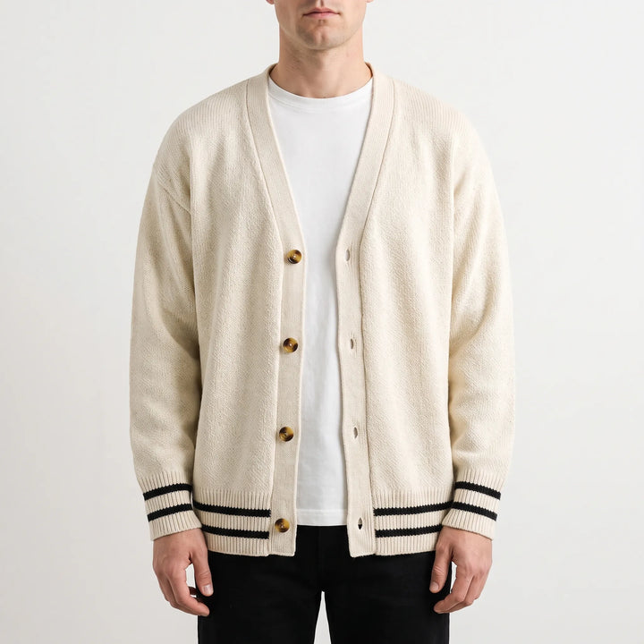 Vest heren | Gebreid vest met v-hals en knoopsluiting