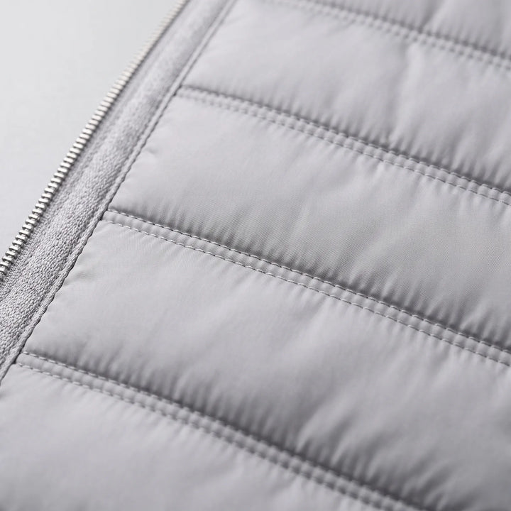 Vest heren | Gewatteerd model met gebreide mouwen en rits