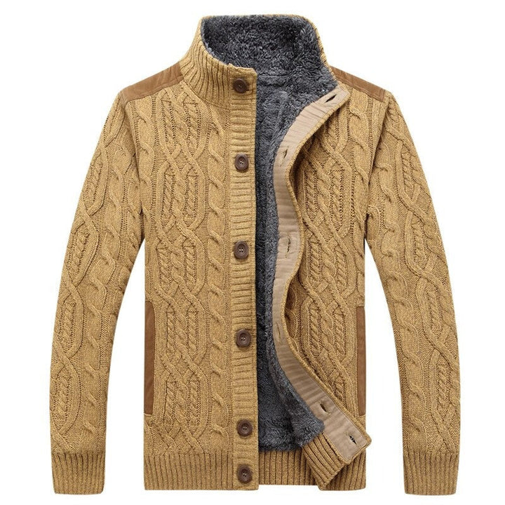Heren gebreid vest met kabelpatroon en fleecevoering | warm & stijlvol