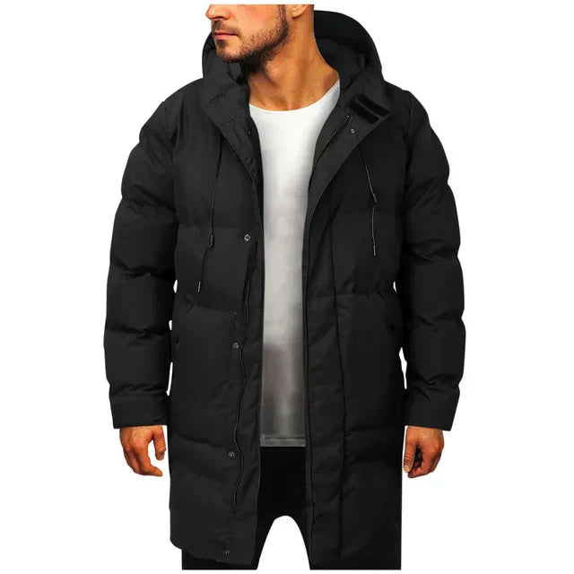 Heren parka winterjas | Warme lange jas met capuchon voor kou en sneeuw