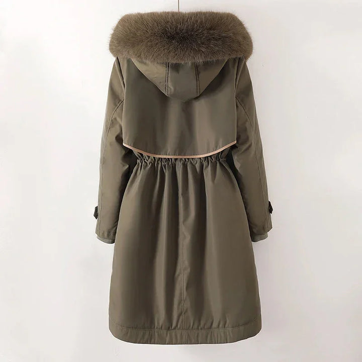 Dames parka jas | Warme winterjas met capuchon en fleece voering