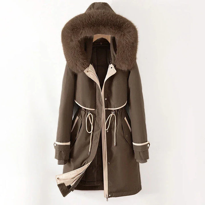 Dames parka jas | Warme winterjas met capuchon en fleece voering